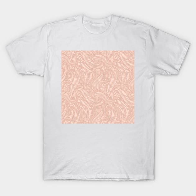 Floral Decor in Blush Pink / Abstract Plants, Elegant Pattern T-Shirt by matise